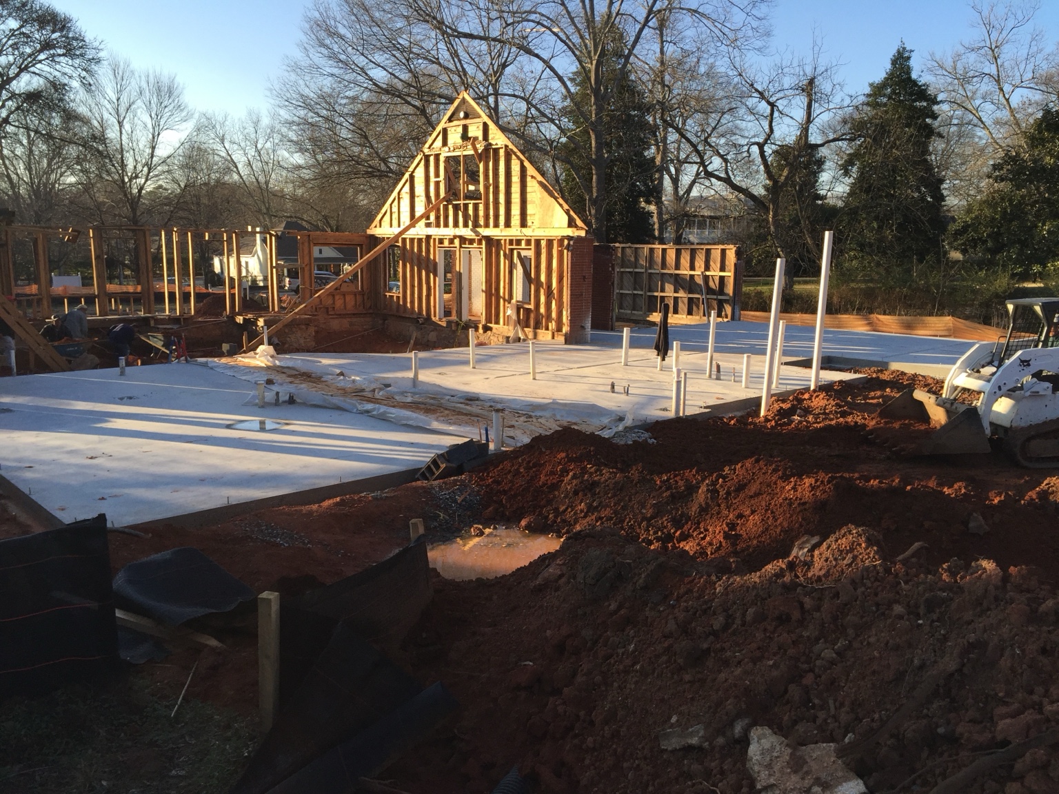 New foundations and framing underway for the Canton Street restaurant conversion