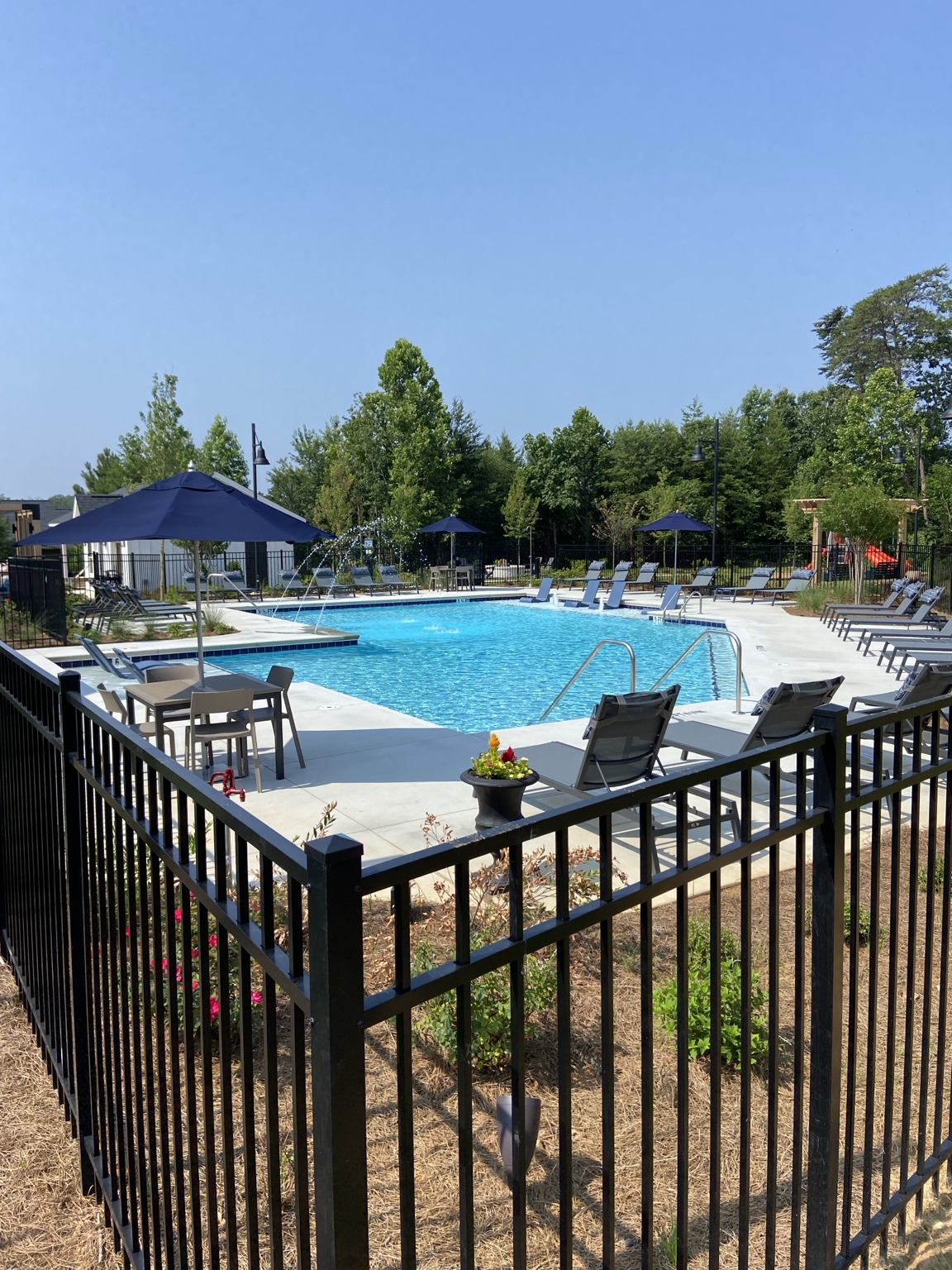 Completed community pool and pool deck in Cartersville