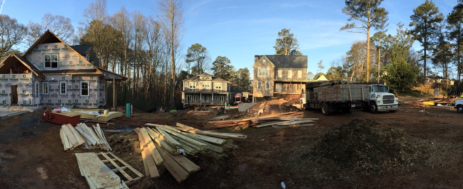 Multiple custom residences progressing through active construction