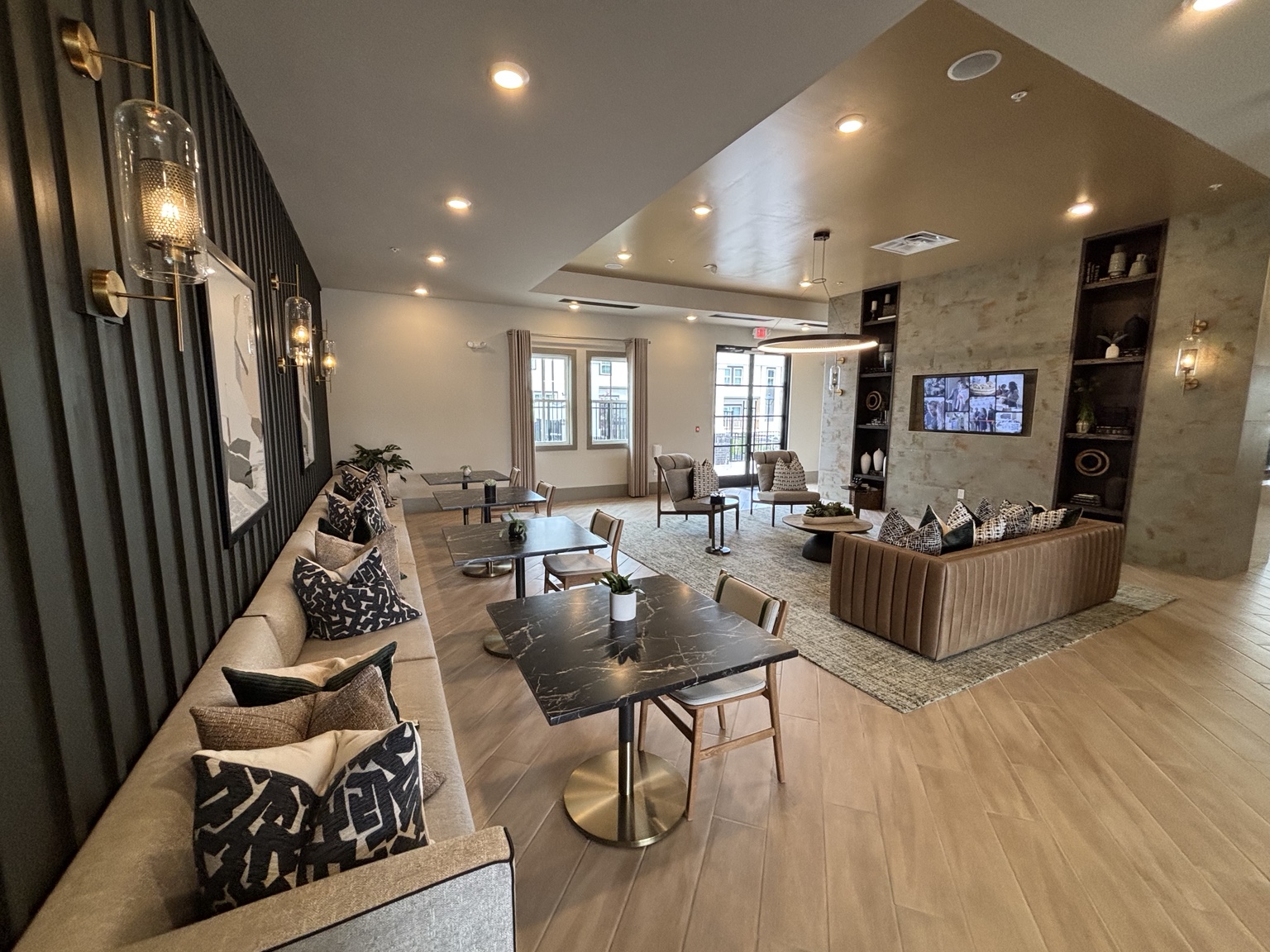Completed Stone Mountain clubhouse lounge