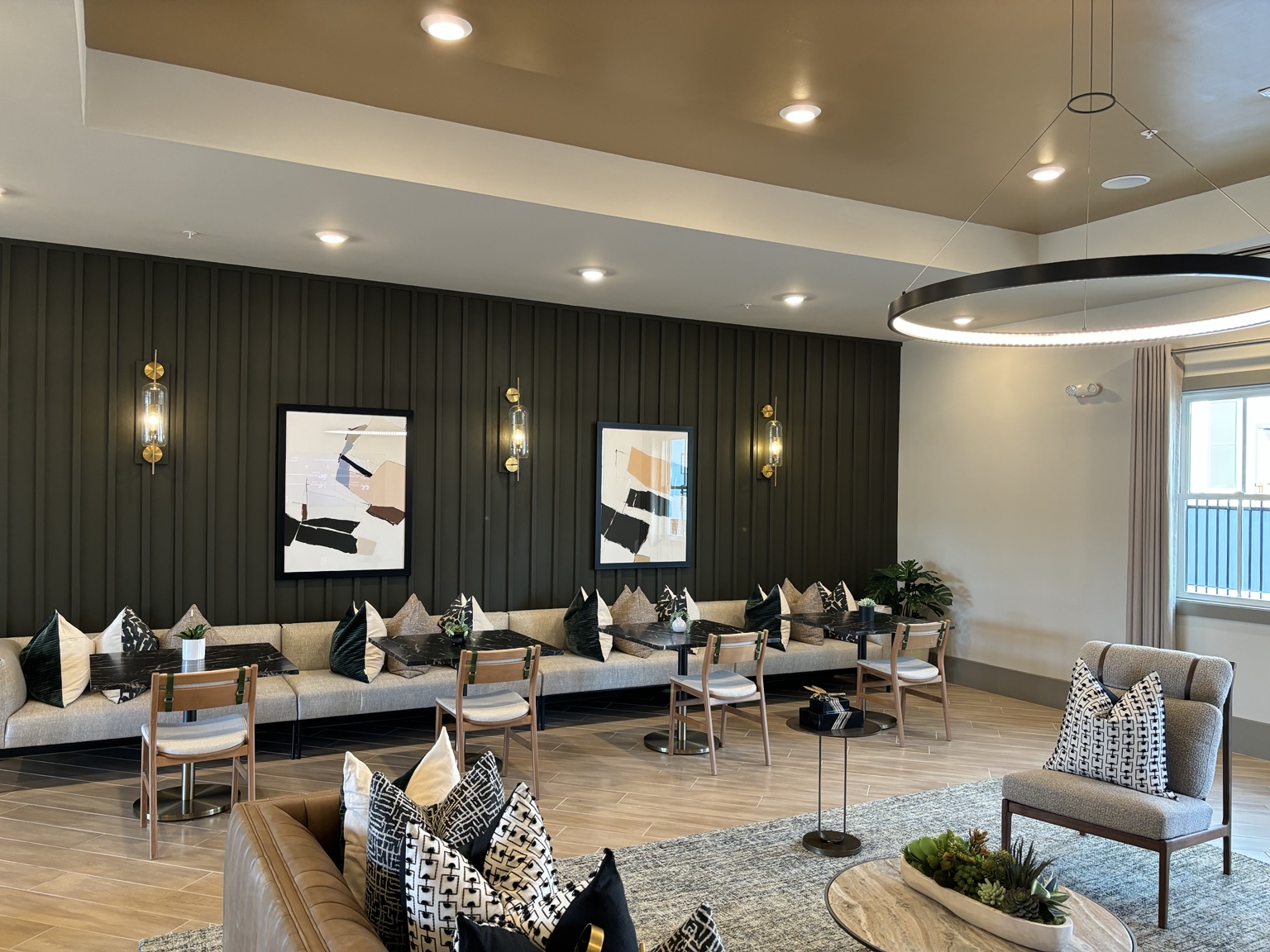 Clubhouse social seating and dining area